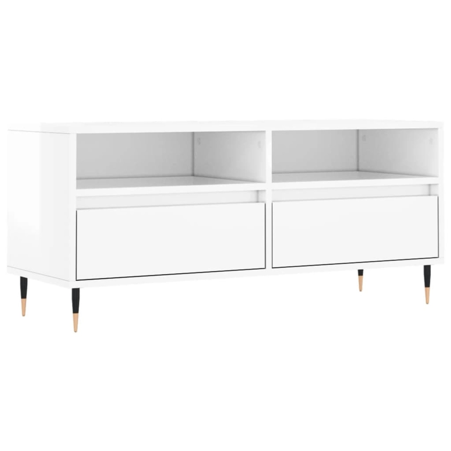 vidaXL TV-Schrank Hochglanz-Weiß 100x34,5x44,5 cm Holzwerkstoff 831230