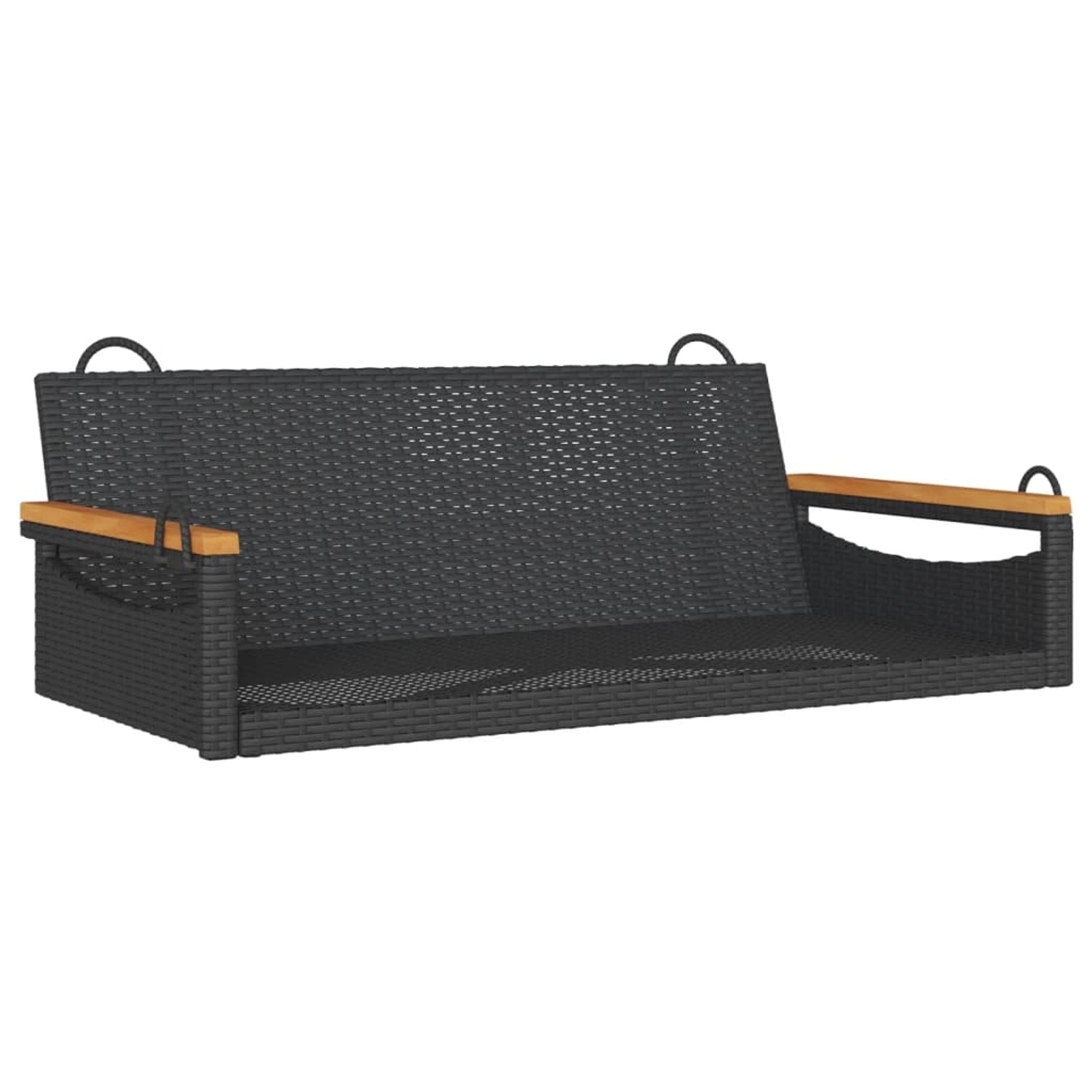 furnicato Hängebank Schwarz 109x62x40 cm Poly Rattan günstig online kaufen