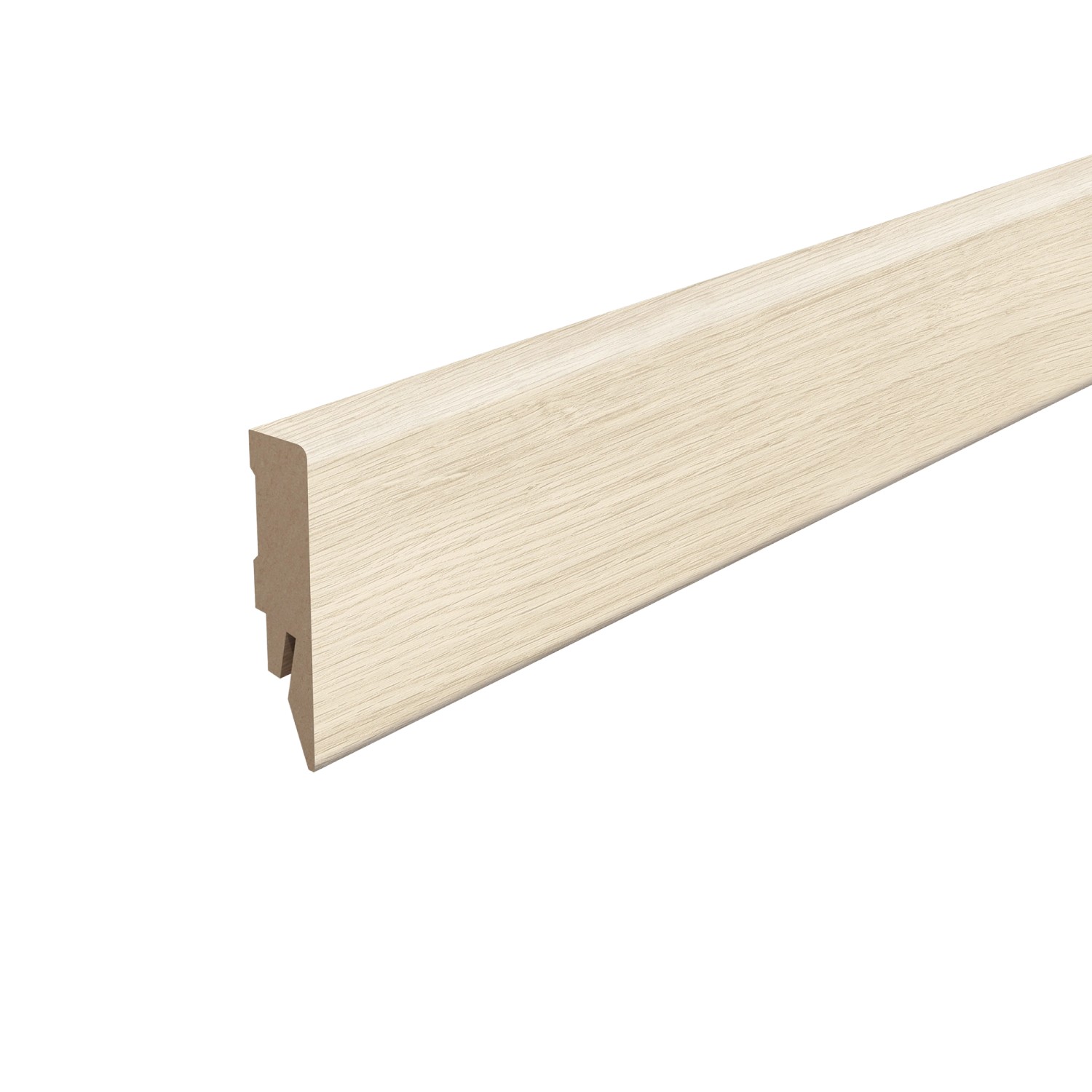Egger Sockelleiste L728 Kubisch für Fußboden Pinot 6 cm Eiche Weiß günstig online kaufen