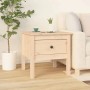 vidaXL Beistelltisch aus Kiefernholz (50x50x49 cm) mit Schublade. Ideal als Nachttisch oder Sofatisch.