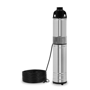 EBERTH 4 Zoll Tiefbrunnenpumpe aus Edelstahl, 750W, mit Kabel. Ideal für Brunnen und Zisternen.