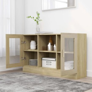 vidaXL Vitrinenschrank Sonoma-Eiche 120x30,5x70 cm Holzwerkstoff 802789