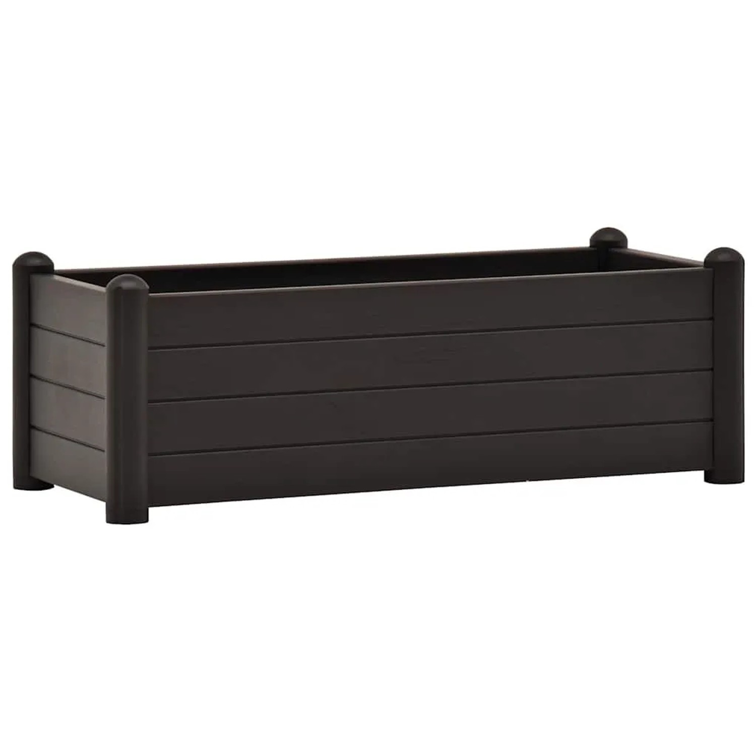 Anthrazitfarbenes furnicato Kunststoff-Hochbeet, 100x43x35 cm, für Garten oder Terrasse.