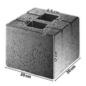 Zaun-Pfosten-Fundamentstein 17x20x20 cm