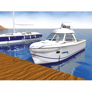 Anwendung von MEM Water Stop (Bauabdichtung) am Boot dargestellt.