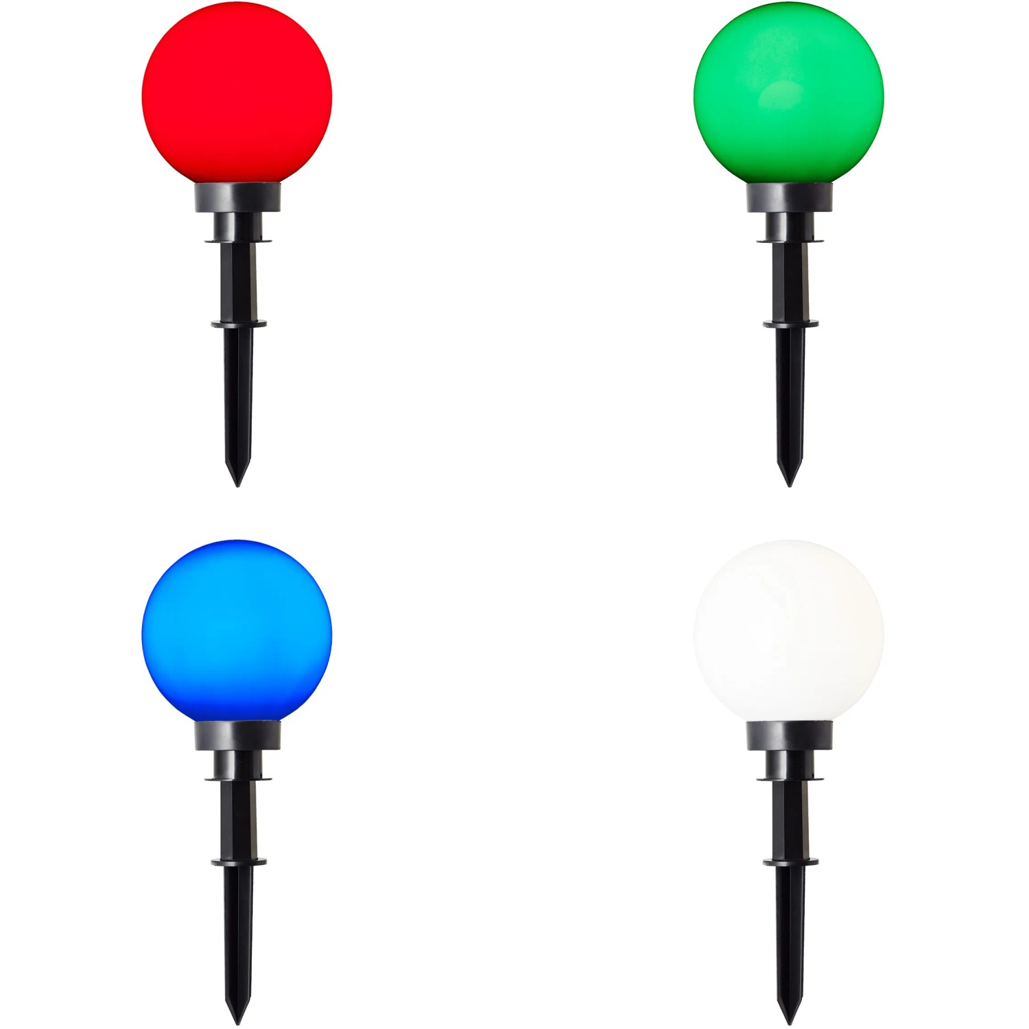 LED-Gartenstrahler Thore: Weiß, Rot, Grün und Blau. Dekorative Außenspießleuchte für stimmungsvolle Beleuchtung.