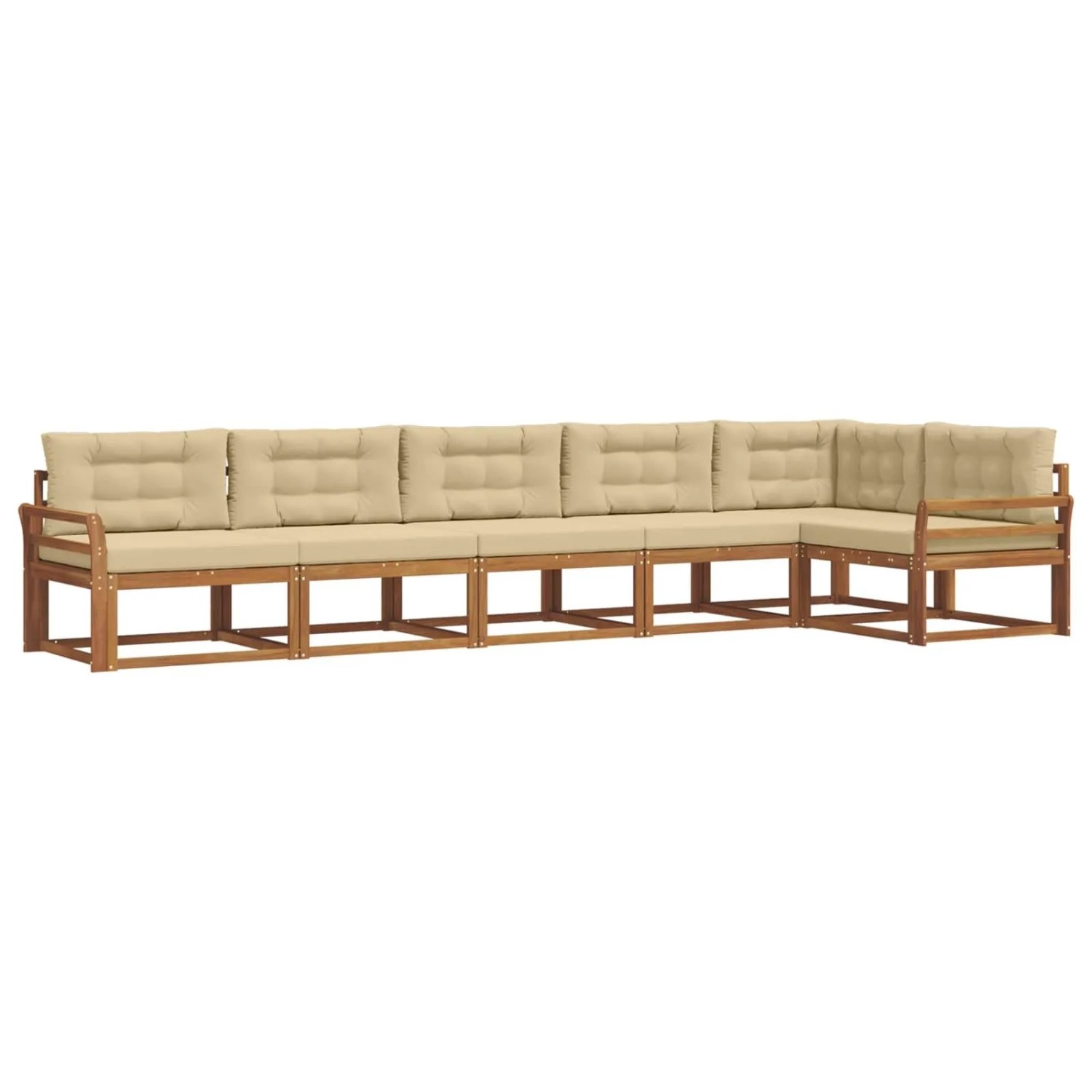 vidaXL Outdoor-Sofagarnitur mit Kissen 6-Tlg Natur und Beige 3367651