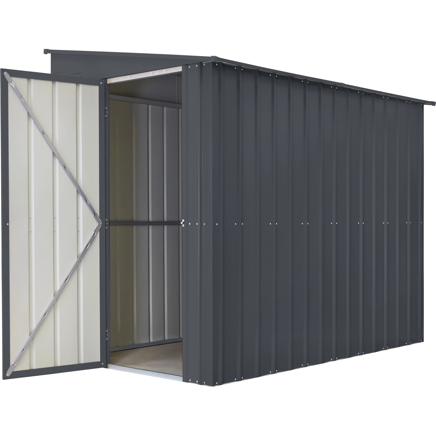 Globel Metall-Anlehngerätehaus Lean-To 58 B x T: 144 cm x 234 cm Anthrazit