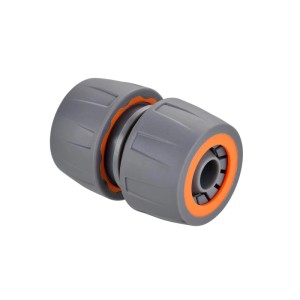 FUXTEC Schlauchreparator FX-SRP2, grau-orange, aus Kunststoff für 3/4 Zoll Gartenschläuche. Schnelle, werkzeuglose Reparatur.