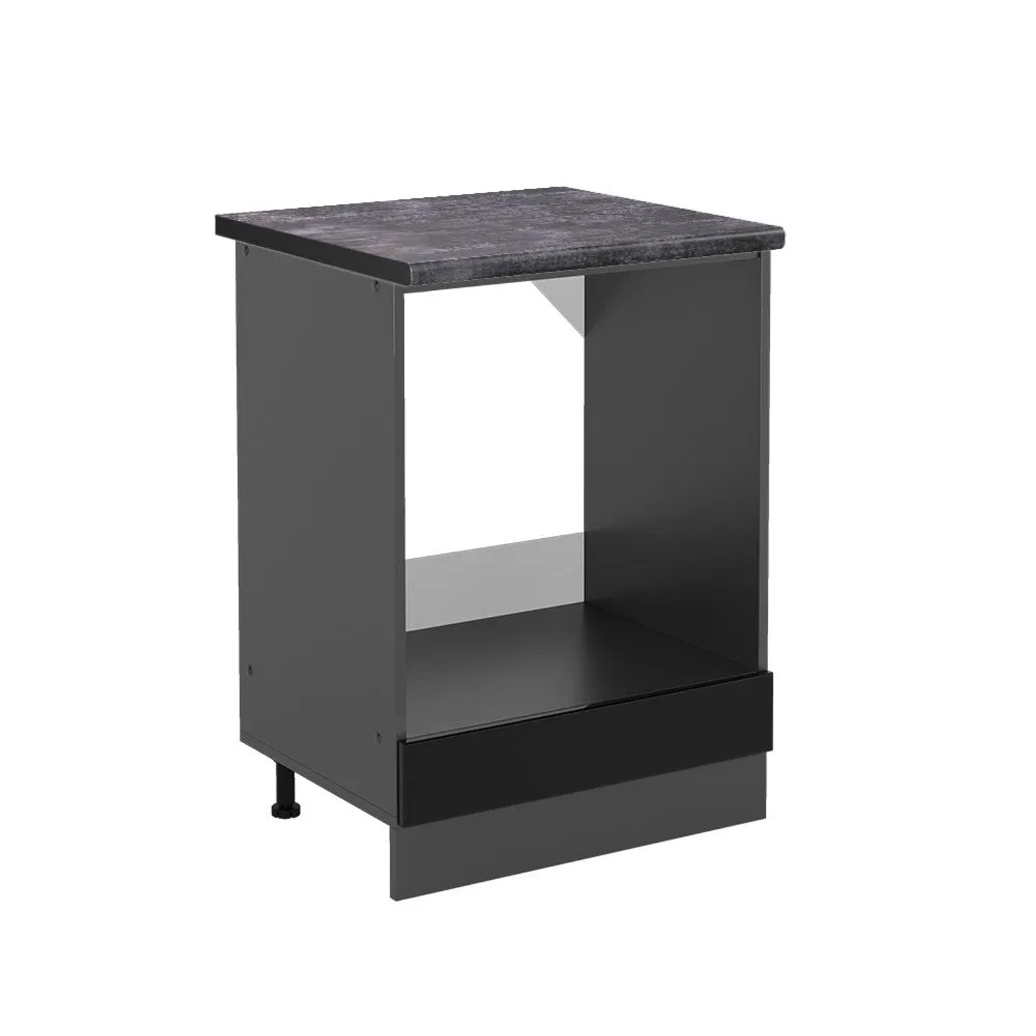 Vicco Herdumbauschrank R-Line Schwarz Hochglanz Anthrazit 60 cm AP Anthrazit