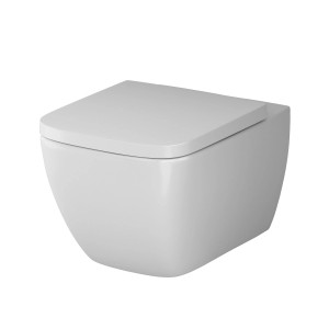 AM.PM Wand-WC Gem mit Softclose-Sitz, spülrandlos. Hänge WC aus Sanitärporzellan in Weiß.