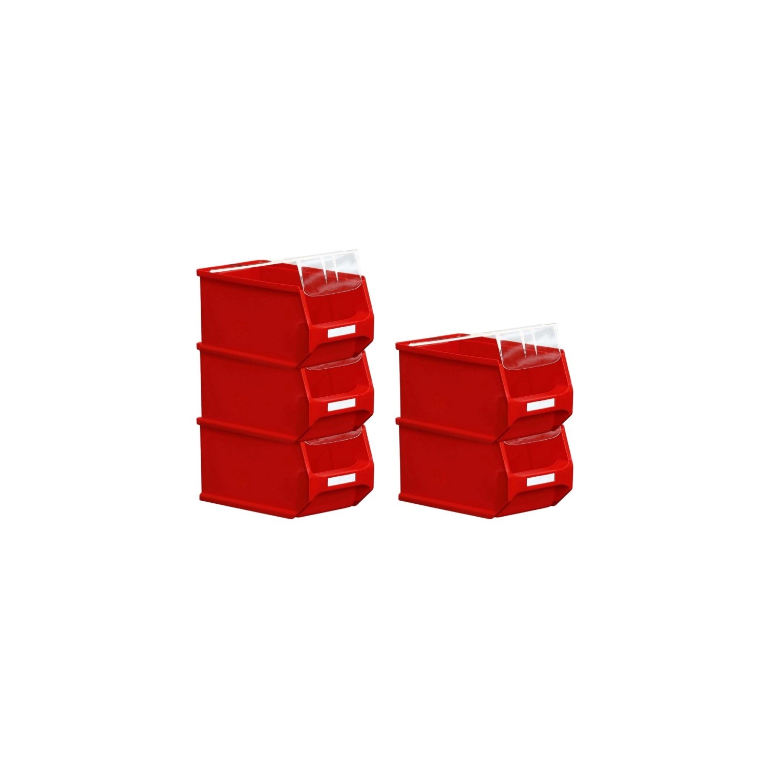 SparSet 5 x Rote Sichtlagerbox 3.0 Mit Abdeckung HxBxT 12,5 x 14,5 x 23,5 cm 2,8 Liter Sichtlagerbehälter Sichtlagerkast...