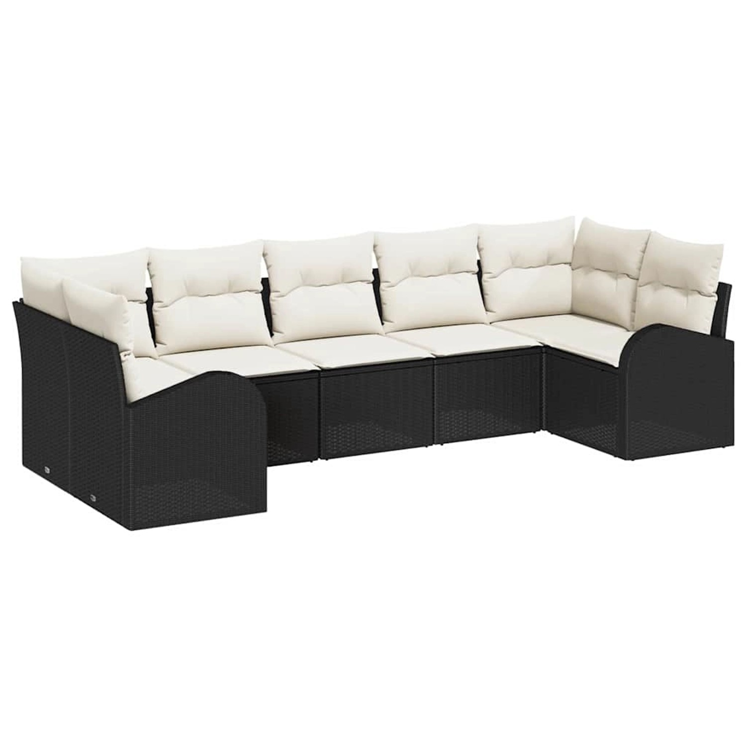 vidaXL Garten-Sofa-Set 7-Tlg Schwarz Poly Rattan 3346187 günstig online kaufen