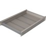 Graphitfarbener Ninka Cuisio Gewürzeinsatz aus Kunststoff für Schubladen. Transluzente Fächer, Aluminiumprofile.