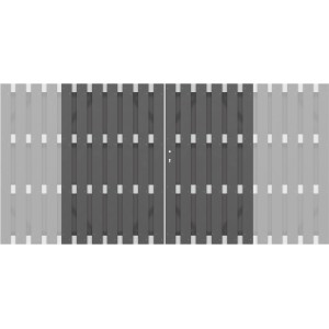 Sichtschutzzaun Tor Jumbo WPC Anthrazit-Aluminium, 98x179cm, für den Garten.