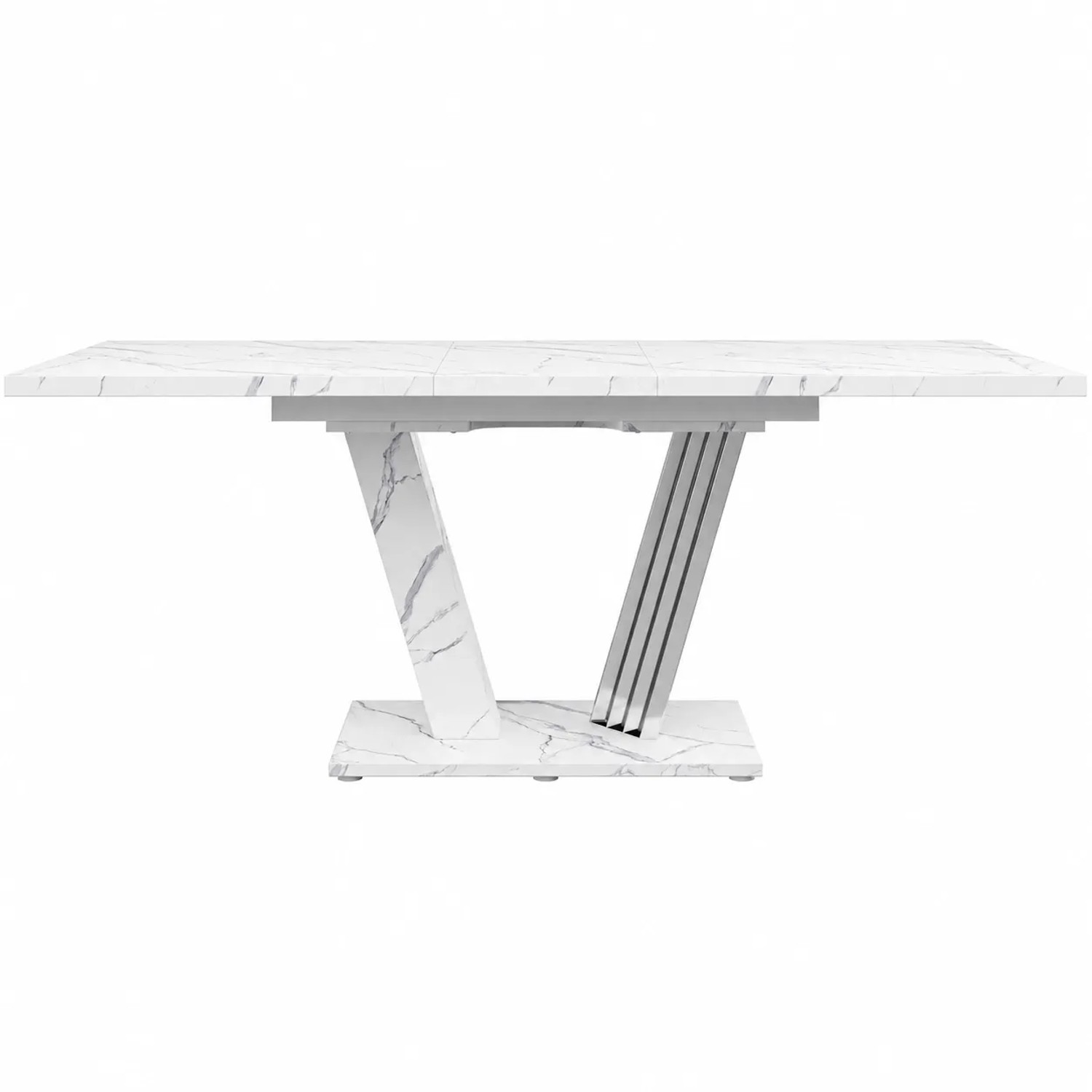 Merax Esstisch 120x160x80 cm Marmorplatte Ausziehbar Schmetterlingsgestell
