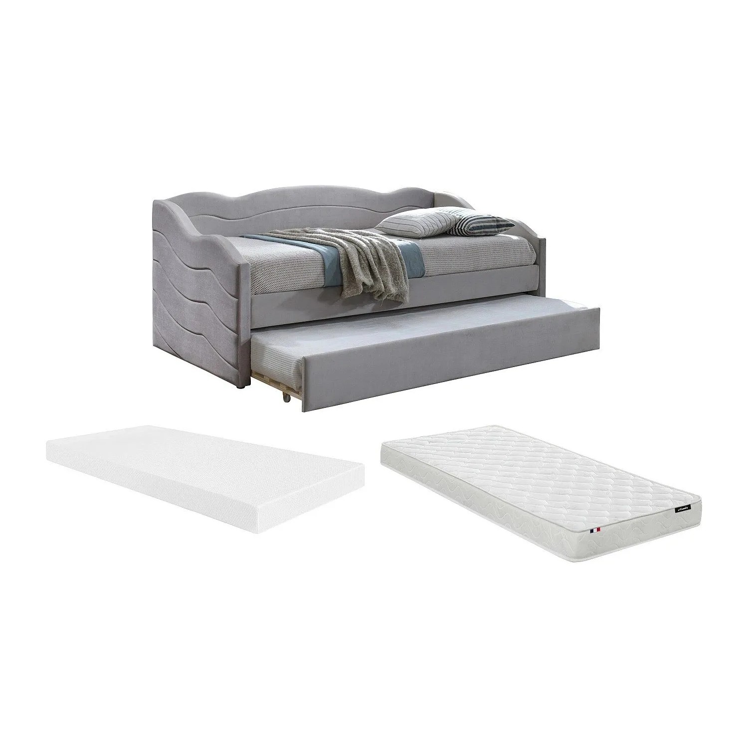 Vente-unique Sofabett Lenvia Taupe 207 cm