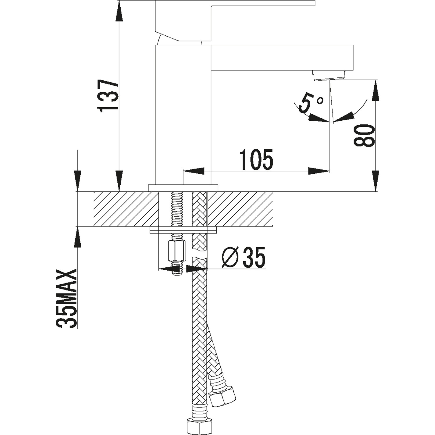 AquaSu Naomi Einhebelmischer Für Brause - Chrom Armatur Mit Temperaturbegrenzung