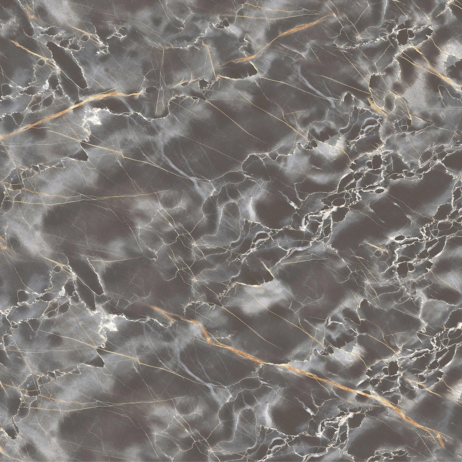 Bodenfliese Wave, Feinsteinzeug in Marmoroptik, grau glasiert und poliert, 60x60 cm.