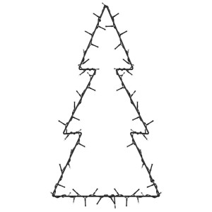 Weihnachtsbaum-Silhouette aus 80 warmweißen LEDs, 34x60 cm. Festliche Weihnachtsdekoration für Innenräume.