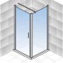 Schulte Drehtür Toura L mit Seitenwand, 200x80x80cm, Klarglas, schwarze Profile.