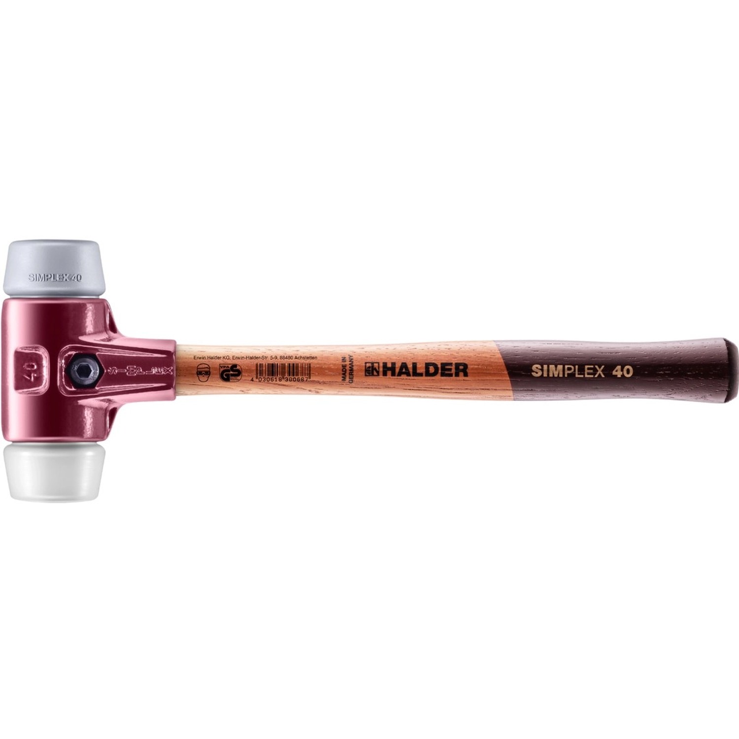 Halder Simplex Schonhammer Ø 40 mm TPE-mid Grau   Superplastik mit Tempergu günstig online kaufen