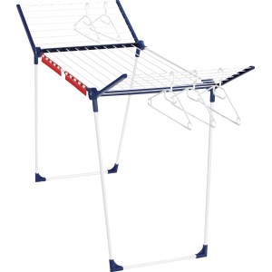 Leifheit Pegasus 200 Solid Standtrockner mit Flügeln, Kleinteilehaltern und Kleiderbügeln.