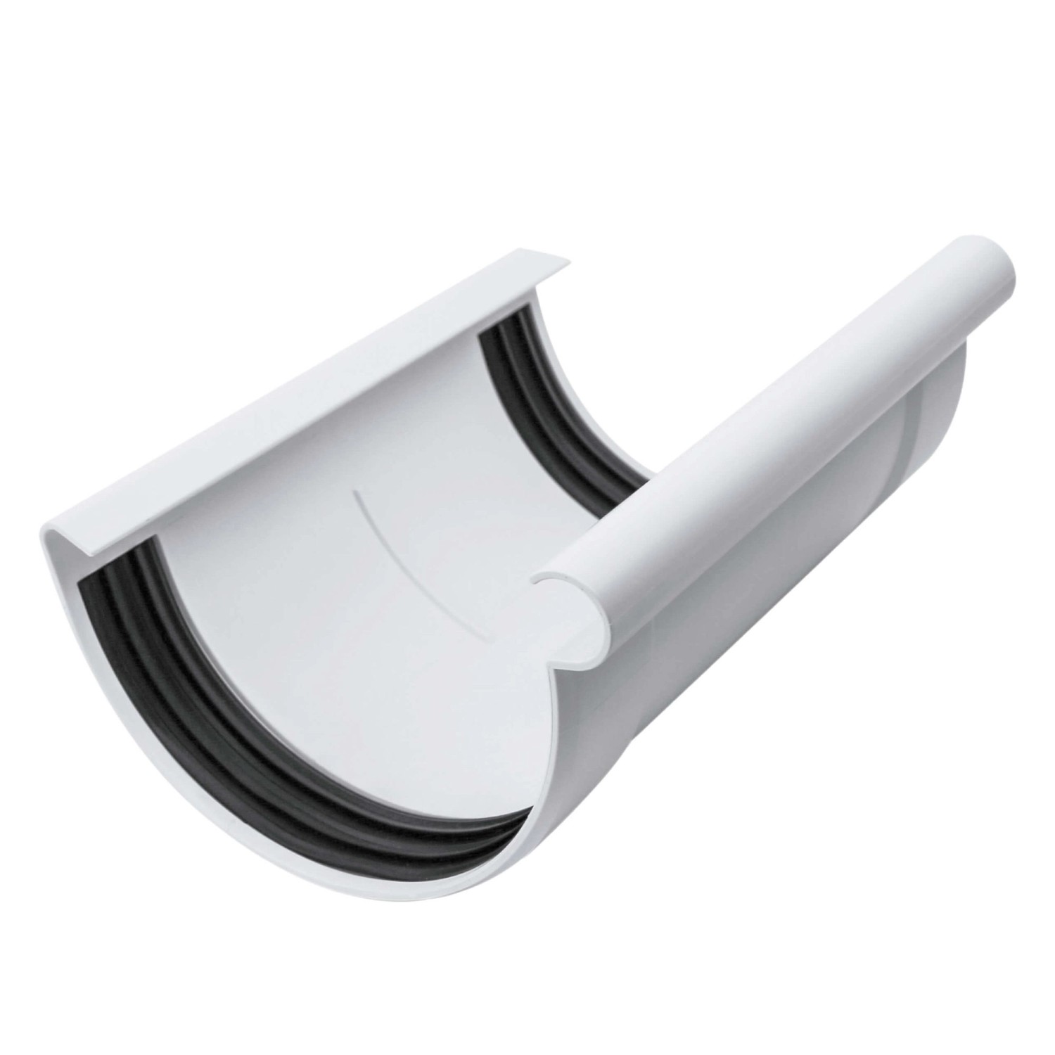 Inefa Rinnenverbinder Halbrund PVC NW 150 Weiß Dichtes Verbindungsstück