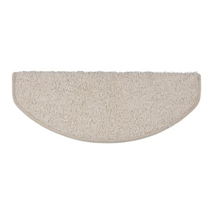 Cremefarbene, halbrunde Shaggy Stufenmatte Sphinx mit Hochflor, 23,5x65 cm.