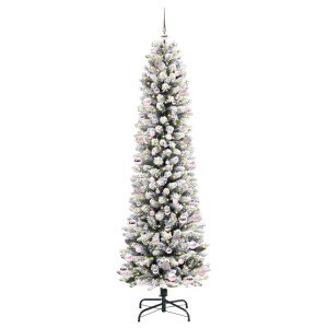 vidaXL Künstlicher Weihnachtsbaum mit 300 LEDs Grün und Weiß 240 cm 3396131