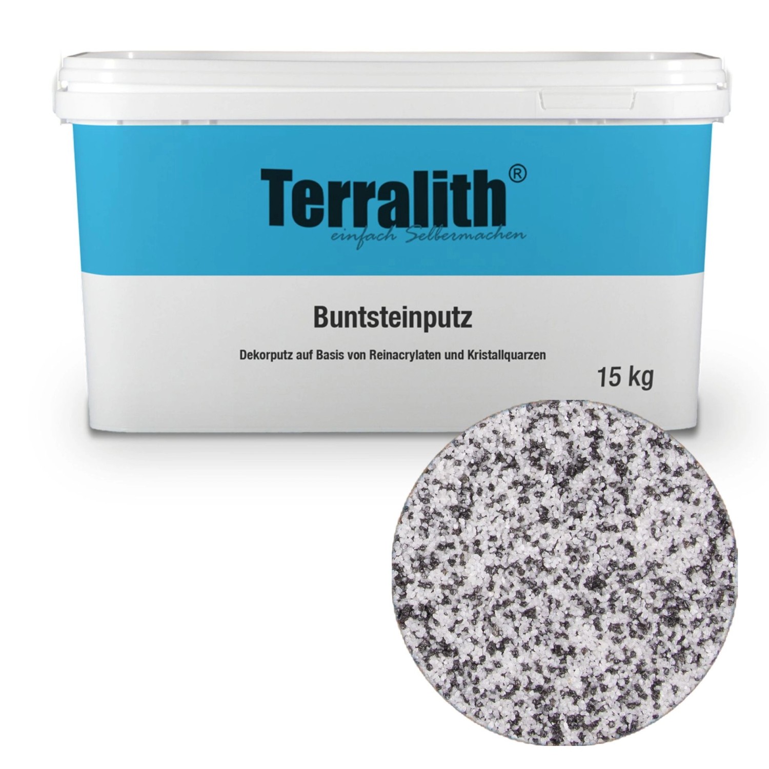 Terralith Buntsteinputz Mosaikputz 2mm -15 kg- BSP139 Weiss Schwarz