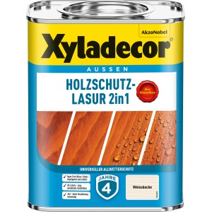 Xyladecor Holzschutz-Lasur 2in1 Weißbuche matt, Dose für Außenanwendung.
