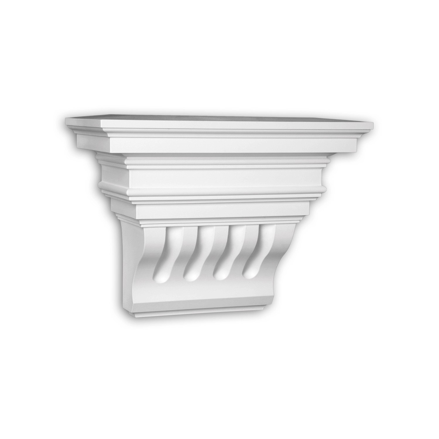 PROFHOME 483301 Konsole Außenstuck Zierelement Fassaden Element 36,6 cm x 18,1 cm x 27,2 cm Weiß