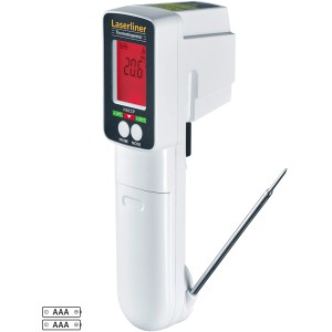 Laserliner ThermoInspector Multisensor-Thermometer mit ausklappbarem Einstechthermometer.
