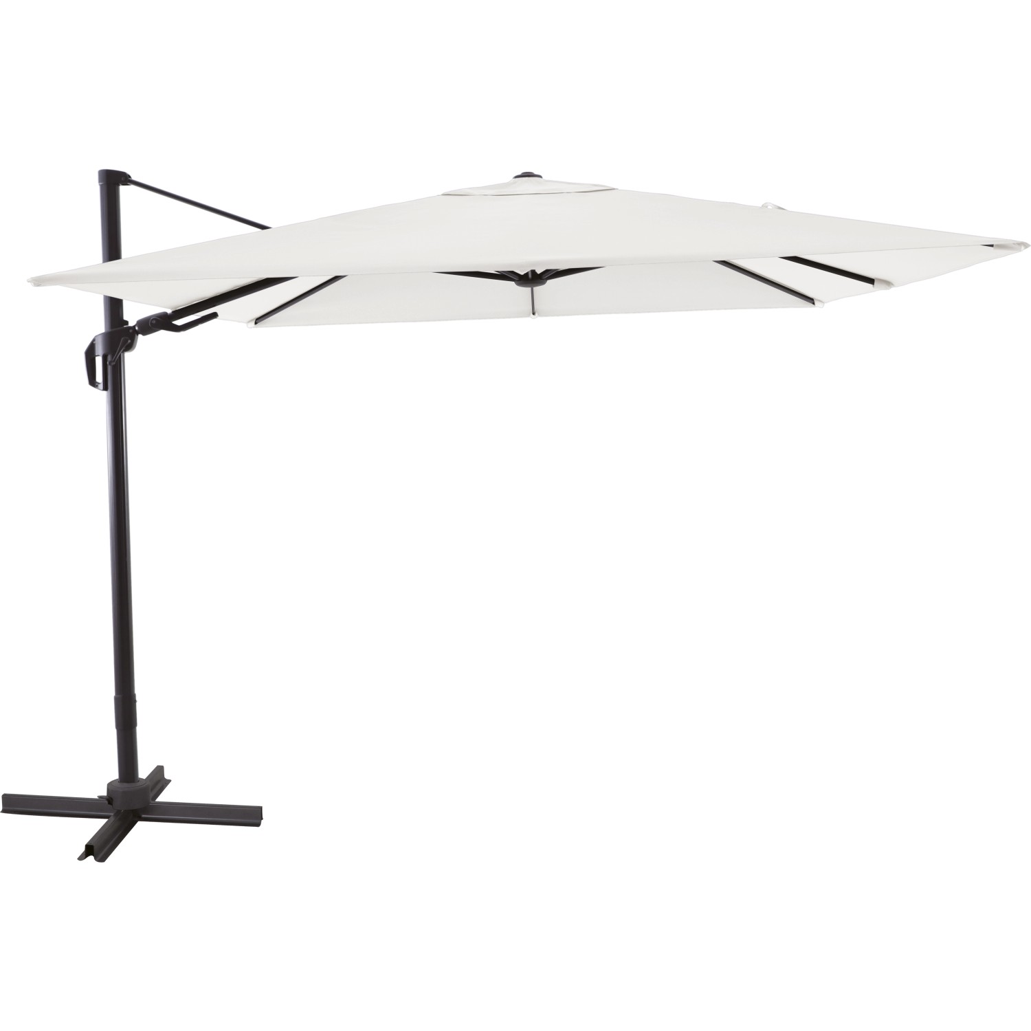 Ampelschirm Aros Quadratisch 2,8 m x 2,8 m Cremeweiß günstig online kaufen