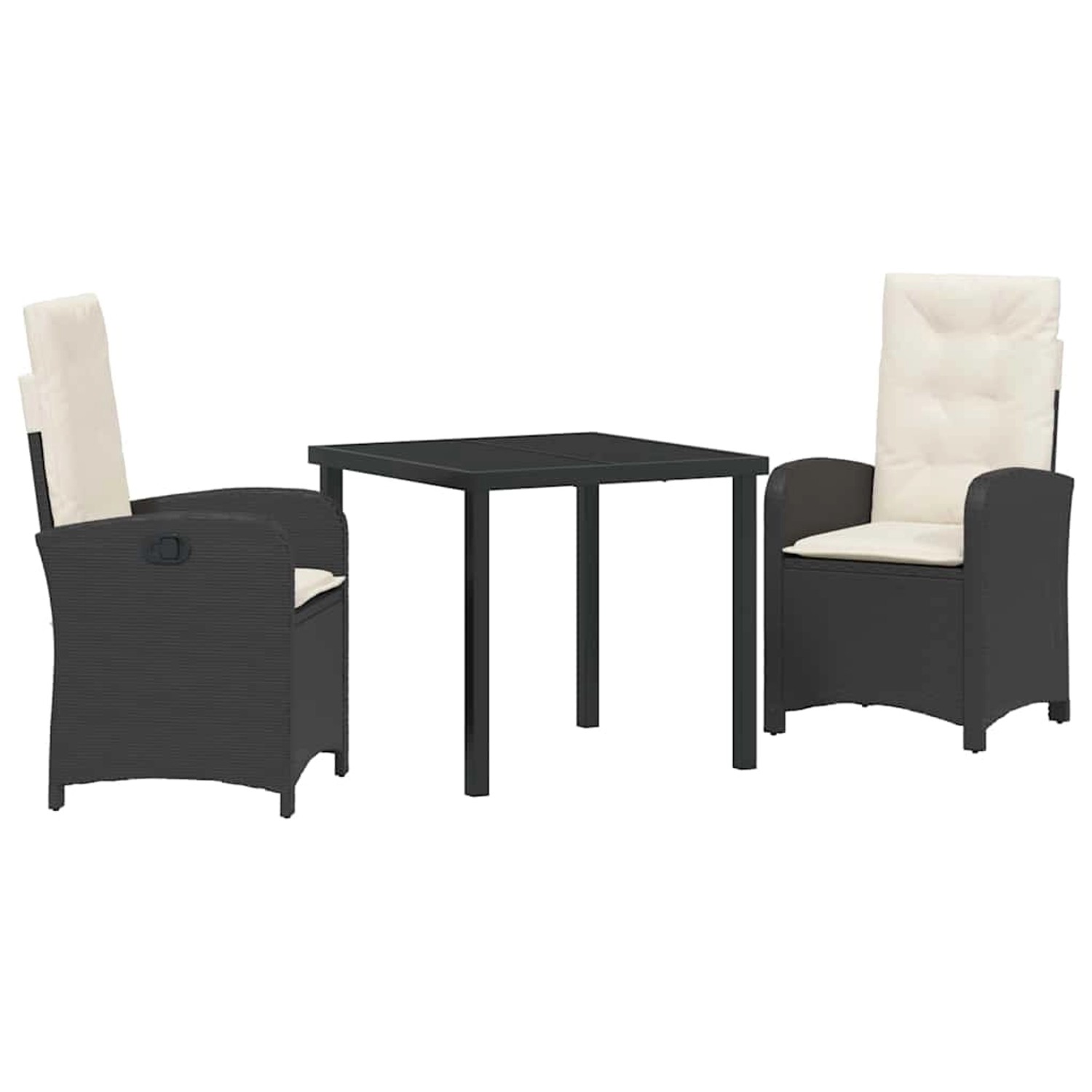 vidaXL Garten Essgruppe 3-Tlg Schwarz Poly Rattan 3380253 günstig online kaufen