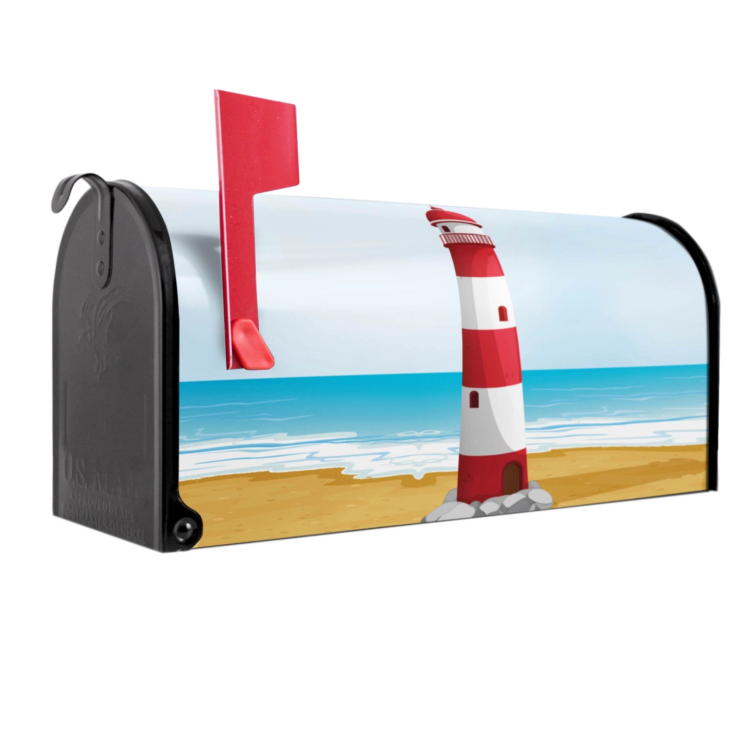 Banjado Amerikanischer Briefkasten Schwarz 48x22x16cm US Mailbox Letterbox günstig online kaufen