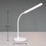 Weiße Reality LED-Tischleuchte Toro, 38 cm hoch, flexible Schreibtischlampe mit Touchdimmer.