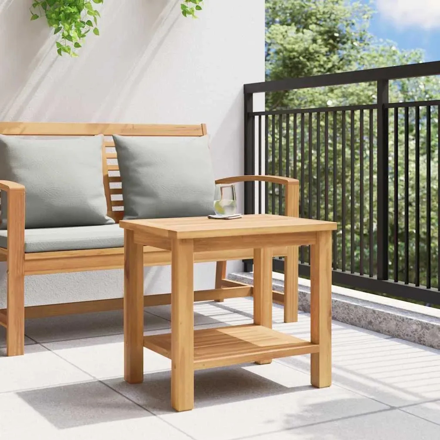 vidaXL Couchtisch Braun 50 x 35 x 45 cm Teak-Massivholz 42002307_4