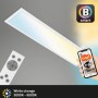 Dimmbare, weiße Brilo LED-Deckenleuchte Piatto S B-Smart mit Fernbedienung und App-Steuerung.