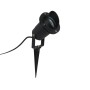 Schwarzer QAZQA Gartenstrahler Done mit Kabel und Stecker, geeignet für GU10 Leuchtmittel.