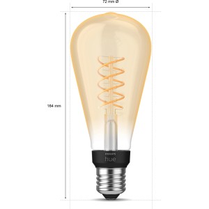 Philips Hue LED-Lampe E27 White ST72 Filament, 550 lm, im Vintage-Look.