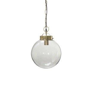 PR Home Normandy Hochwertige Pendelleuchte in Kugelform Klar Glas Messing 30cm E27 dimmbar