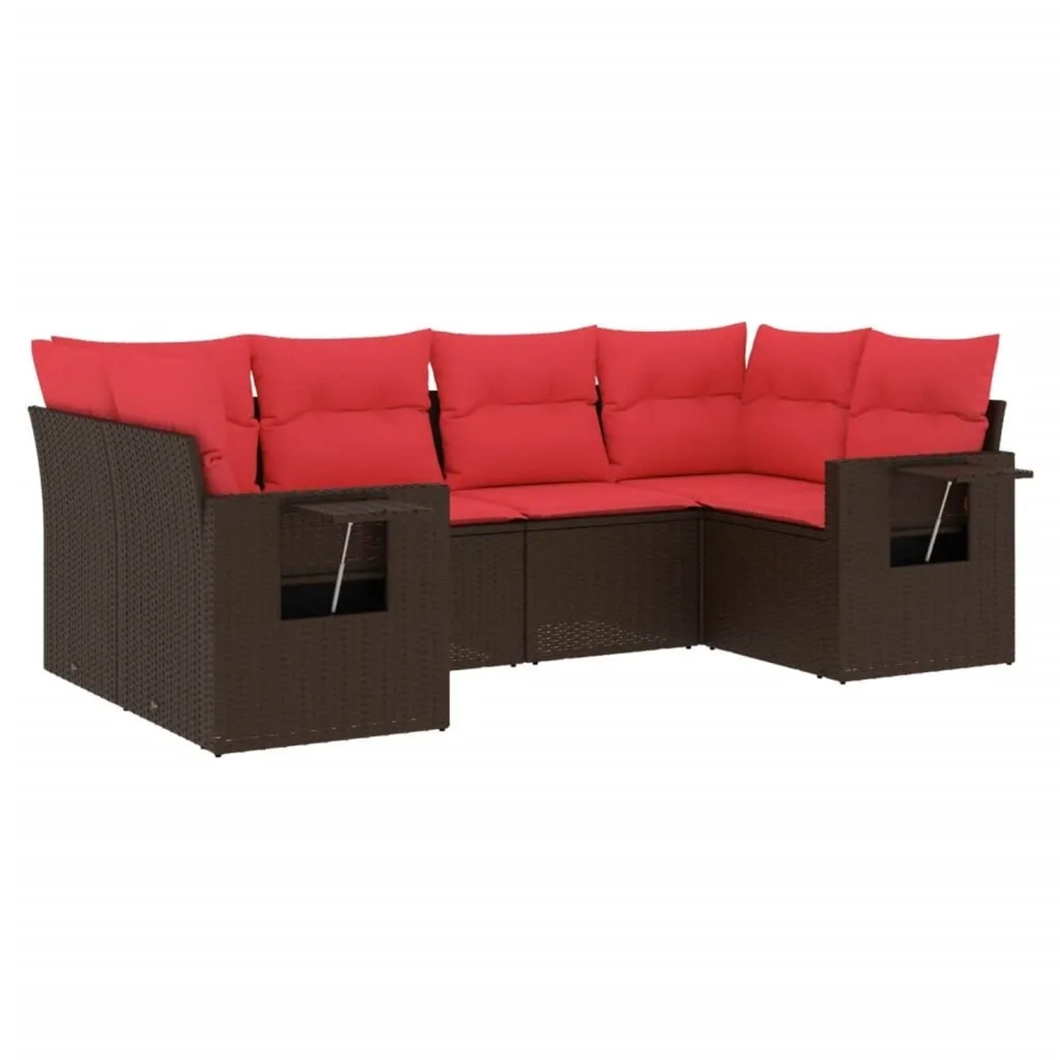 vidaXL 6-Tlg Gartensofa-Set mit Kissen Braun Polyrattan 3252921 günstig online kaufen