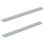 Zwei chromfarbene Roca Elegant Griffe, 39,8 cm, für Badmöbel.