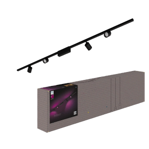 Philips Hue LED-Deckenleuchte Perifo Schienensystem 4 Spots Schwarz