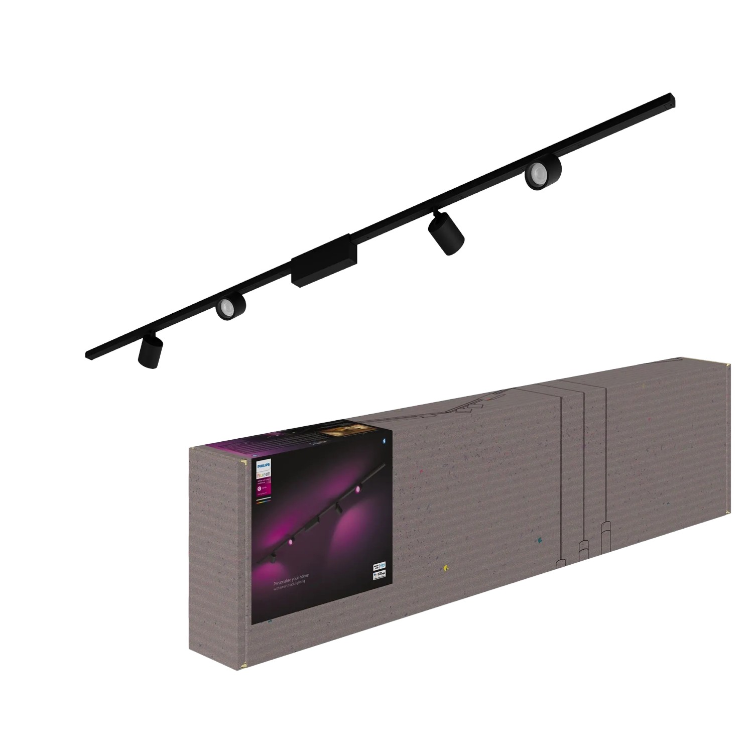 Thumbnail - Philips Hue LED-Deckenleuchte Perifo Schienensystem 4 Spots Schwarz