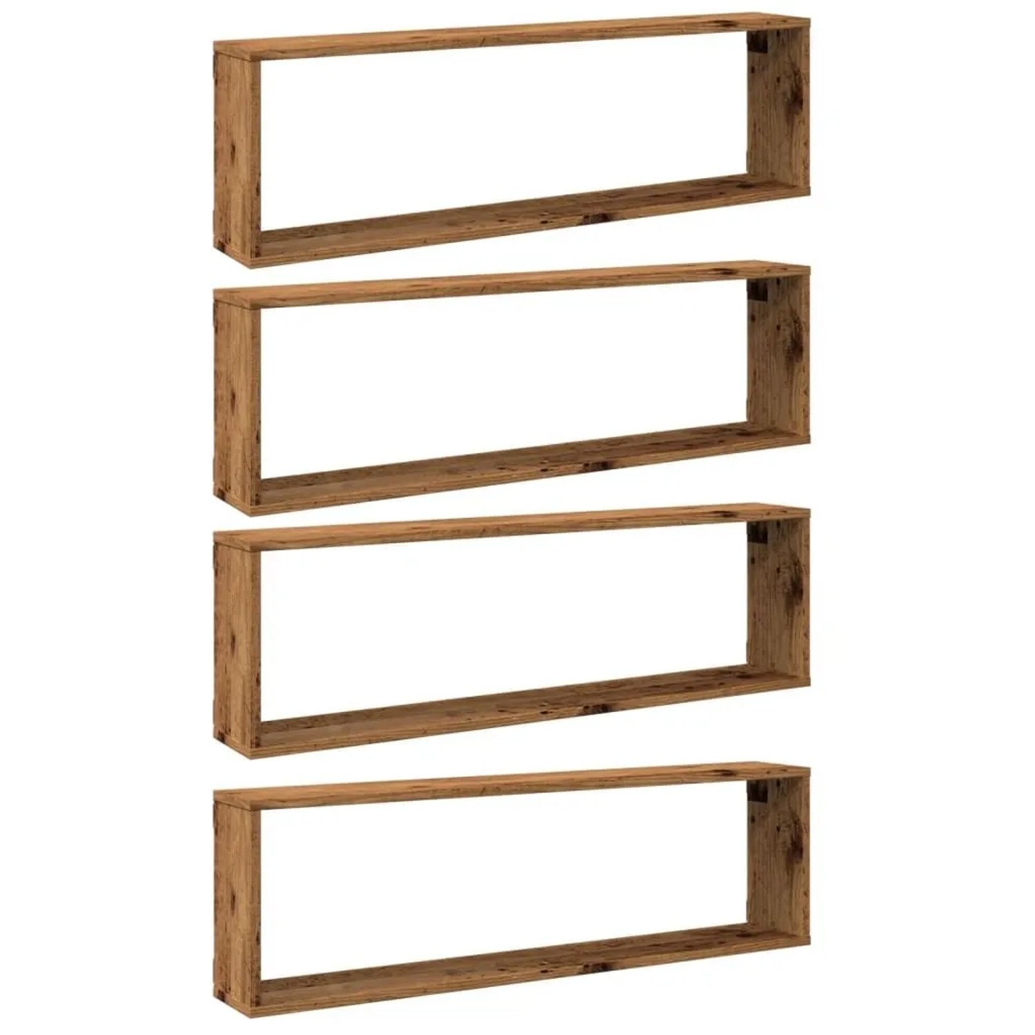 vidaXL Würfel-Wandregale 4 Stk Altholz-Optik 100x15x30 Holzwerkstoff 856583