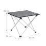 Schwarzer Relaxdays Campingtisch aus Aluminium, faltbar, mit den Maßen 32x39x34 cm.