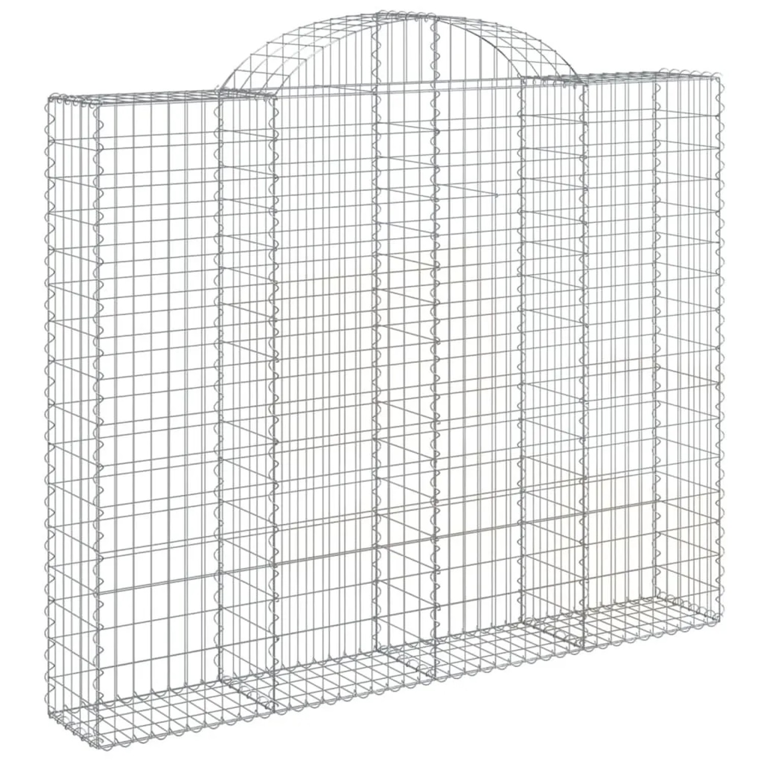vidaXL Gabione mit Hochbogen 200x30x160/180 cm Verzinktes Eisen 153488